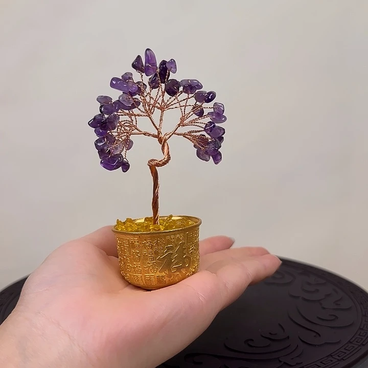 木百福图聚宝盆发财树