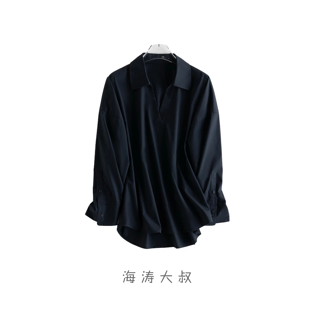 「天花板系列」免烫松弛感V型翻领凉感衬衫 FTY24662