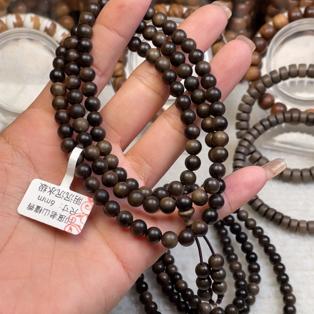 雨***剑檀香木手串/手链印度老山檀香0.6阴沉