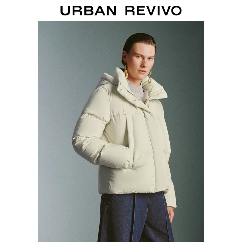 UR2025冬季新款女装休闲连帽立领宽松羽绒服UWM150028+