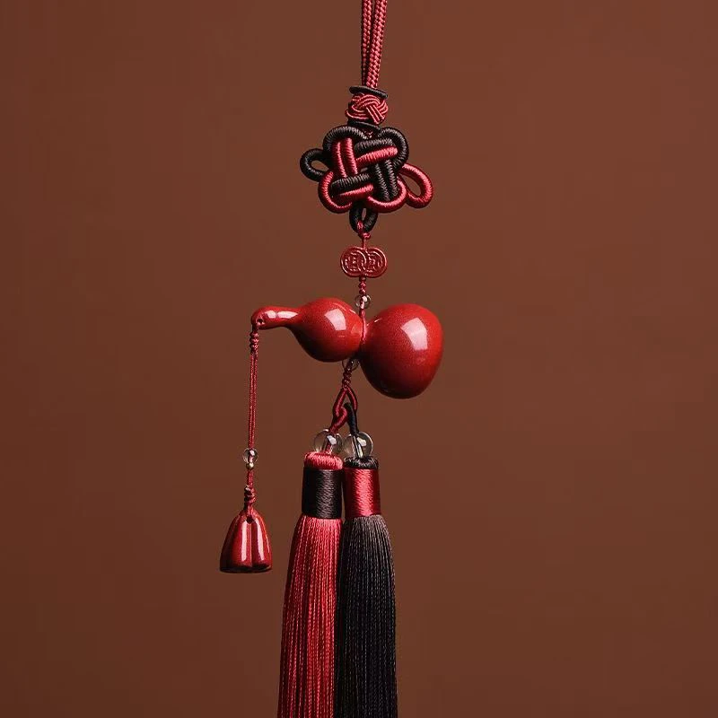 含辰砂工艺品高含量正品朱砂紫金砂葫芦车挂（送礼盒）