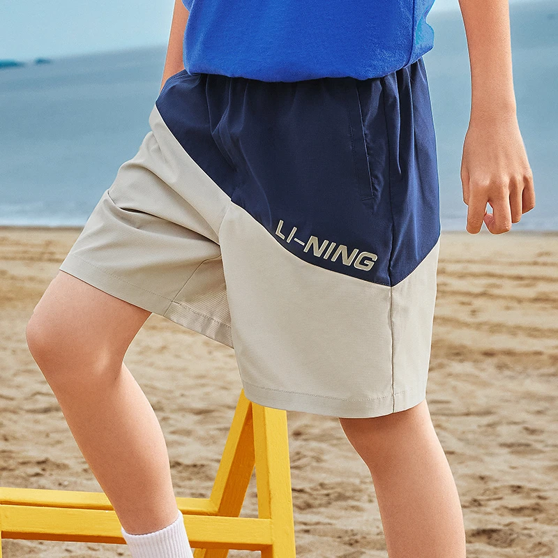 《B品以直播展示为准》李宁男大童运动生活系列透气运动短裤YKST103