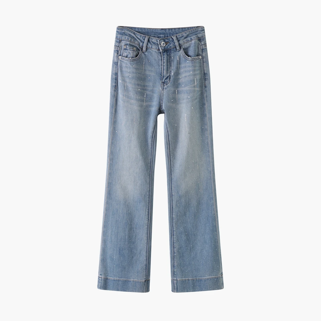 N-百搭高腰时尚休闲微喇设计师-9127