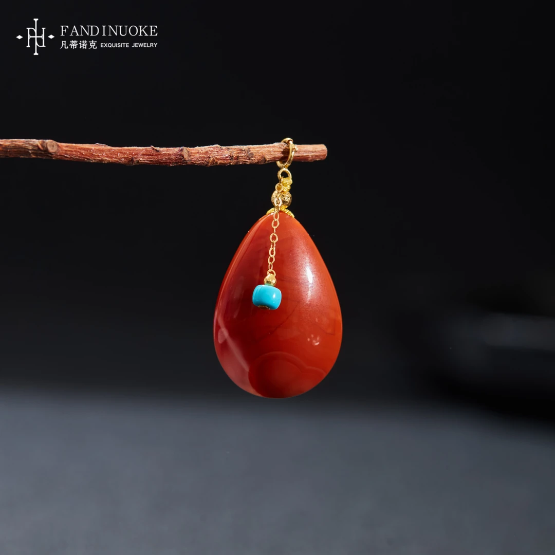 【加加专属】     18K南红水滴吊坠多样性发一#XYGD281016-A