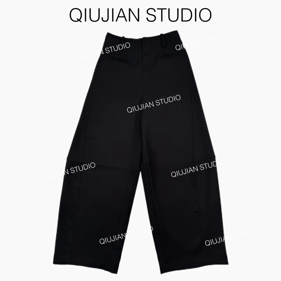 QIUJIAN【百变腿精】DQ-3006-012百搭显瘦高腰简约直筒休闲裤