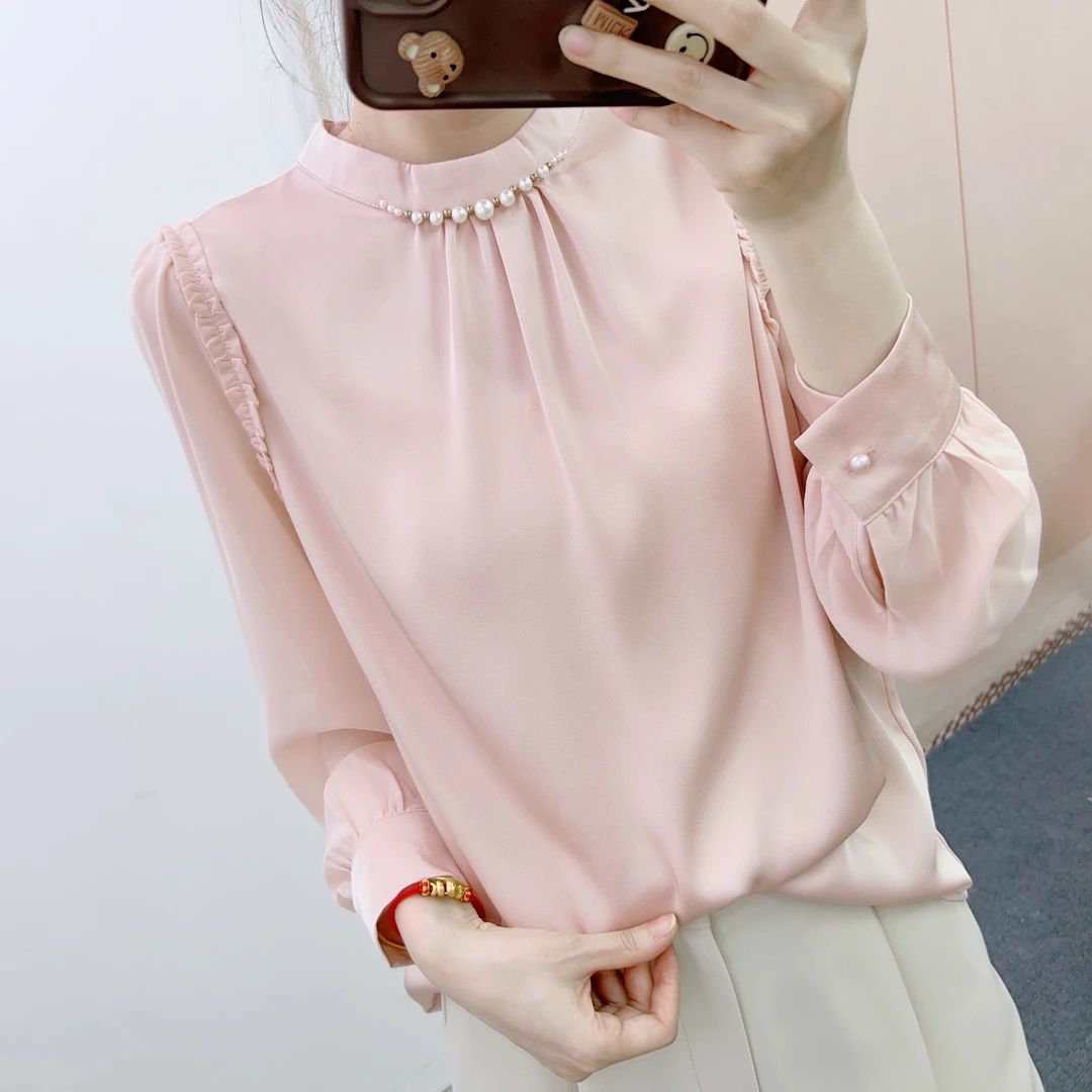 715醋酸百搭长袖小衫8715/GJ