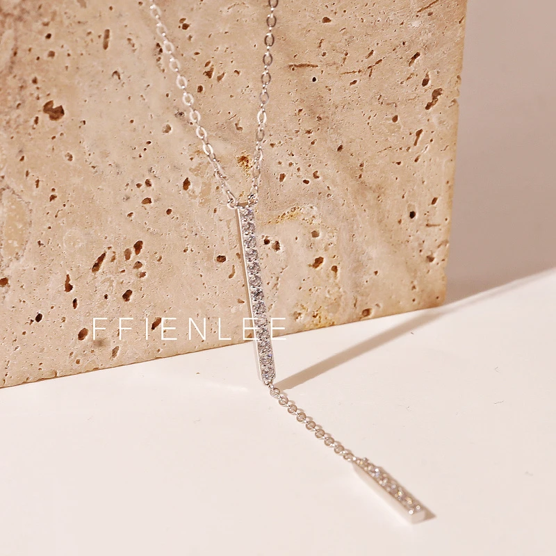 坠链均925银莫桑石 <南法印象> 镶嵌双银条Y字项链高级感雍容华贵