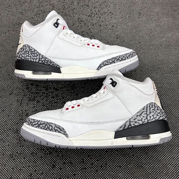 95新 AIR JORDAN 40码 aj3 白水泥 原盒 复古休闲鞋