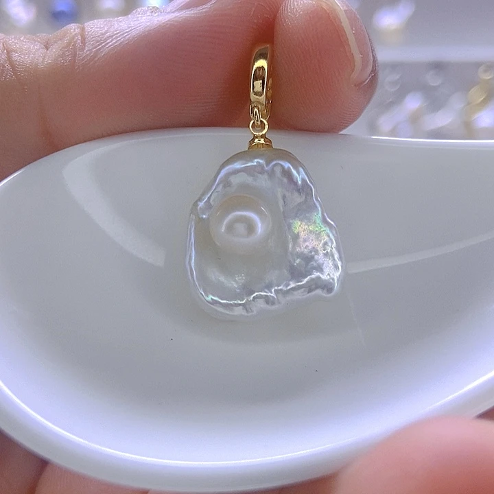 淡水珍珠银S925镶嵌颈饰17