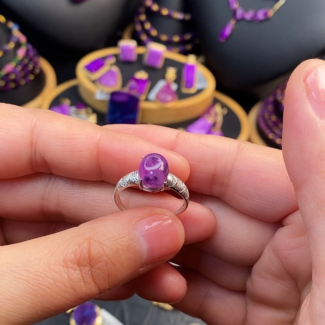 苏纪石（舒俱来）银S925镶嵌戒指