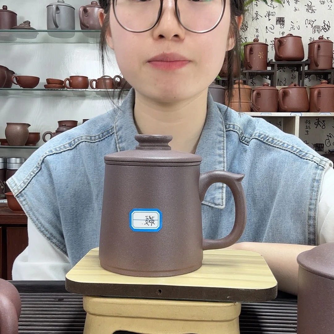 茶杯紫砂原矿鲨皮青雅德三件套没礼盒色差450CC