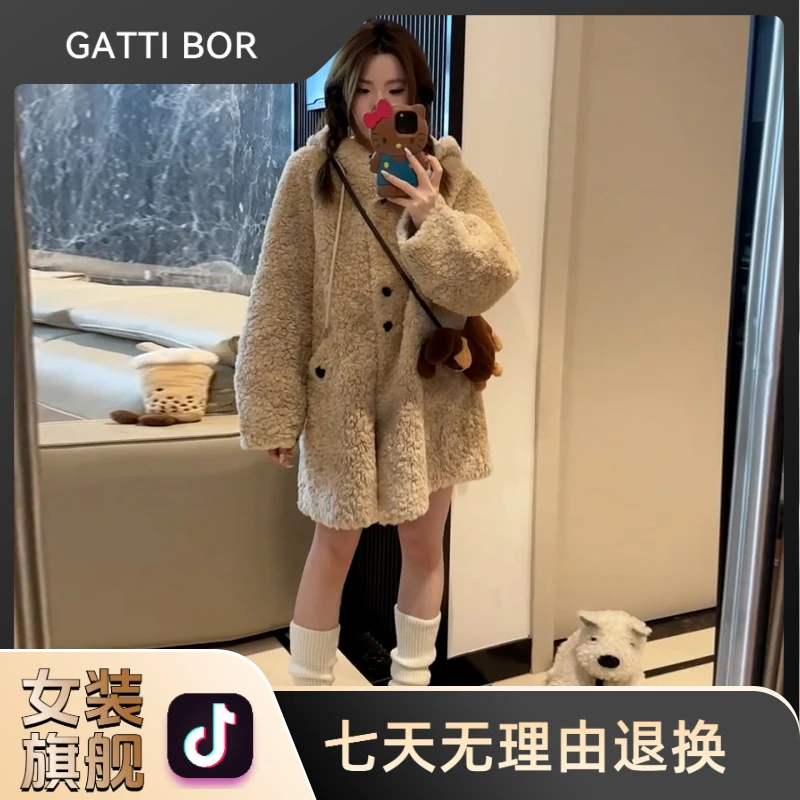 羊羔毛外套女装2025初秋冬季新款摇粒绒小香风加厚巨好看棉服