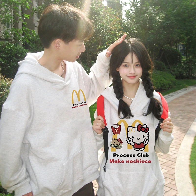 情侣装卫衣秋冬季一男一女2025新款网红爆款春秋款百搭遮屁股外套