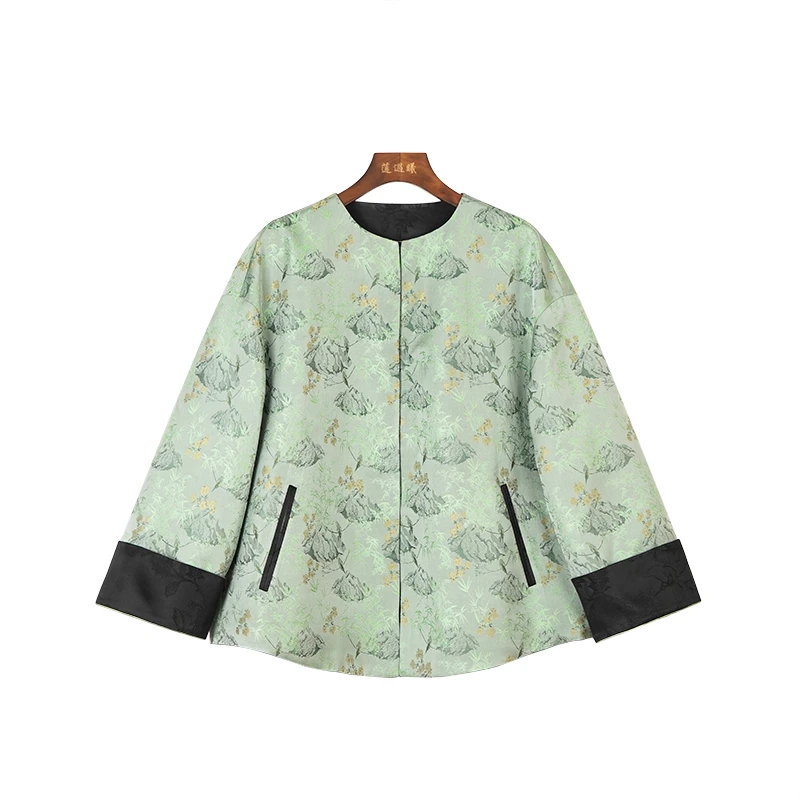 苏地宋锦（春和景明外套）新中式宋锦香云纱上衣双面双穿Y25A001