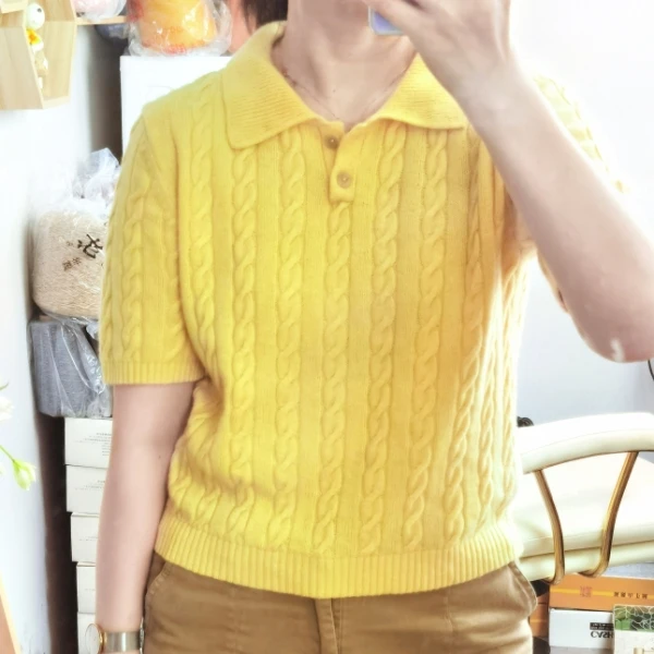 沐夏polo套头短袖毛衣视频教程廖廖老师线上视频教程