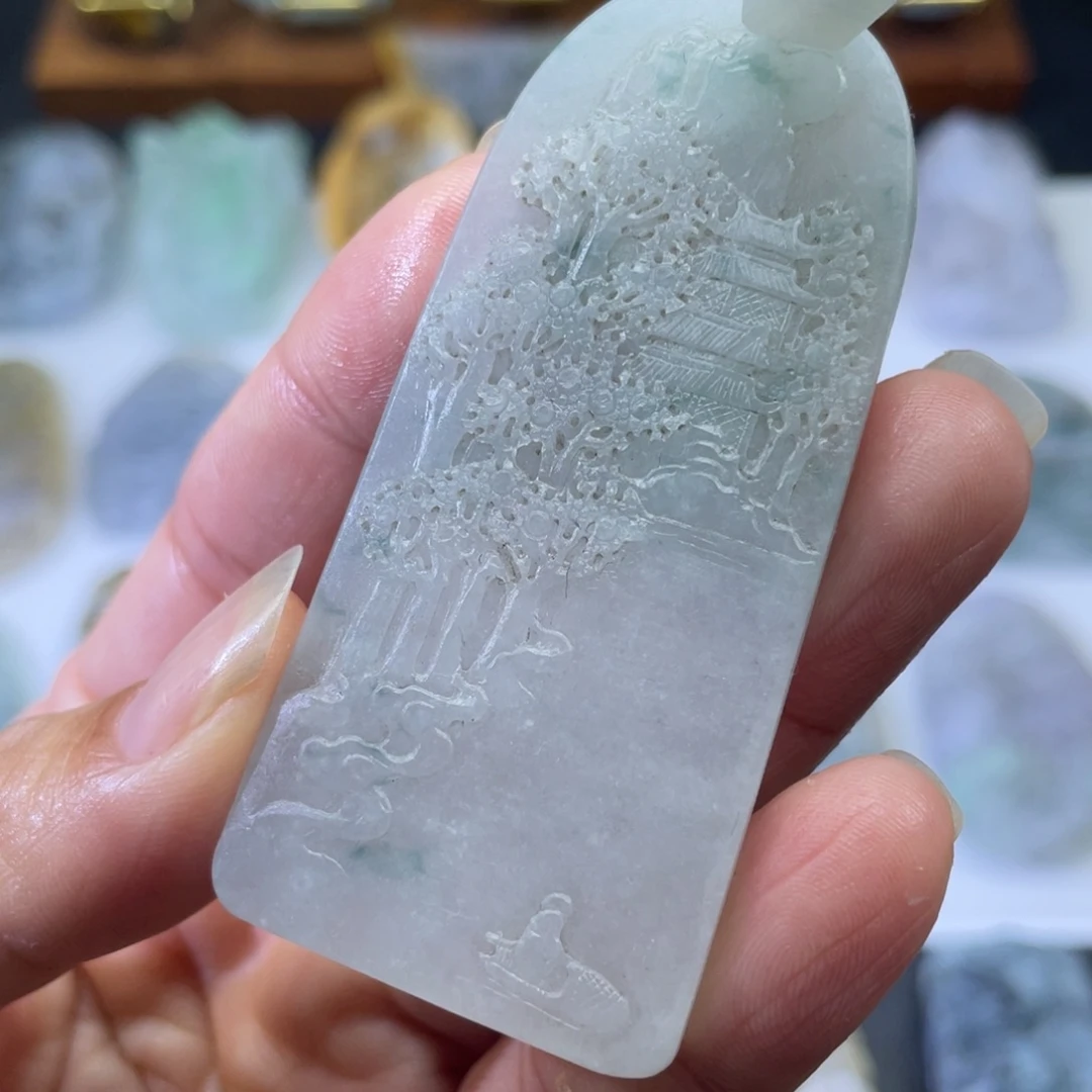 未镶嵌定制翡翠山水