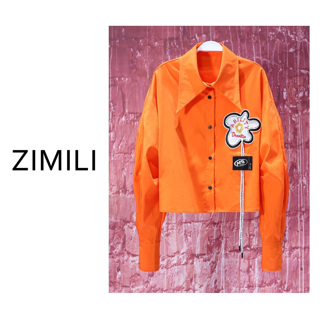 【亮哥女装】2025欧版新品设计师爱玛橙立体装饰气质衬衫6162-F3