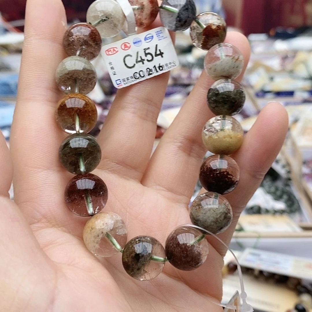 水晶手链未镶嵌C454四季幽灵13mm左右