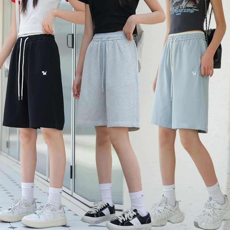 【79.8%棉五分卫裤】女童中裤初中学生短裤高腰夏大码薄裤子65051