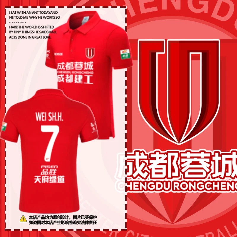 2025赛季成都蓉城队服足球衣服polo衫男女球迷服纯棉带领短袖T恤