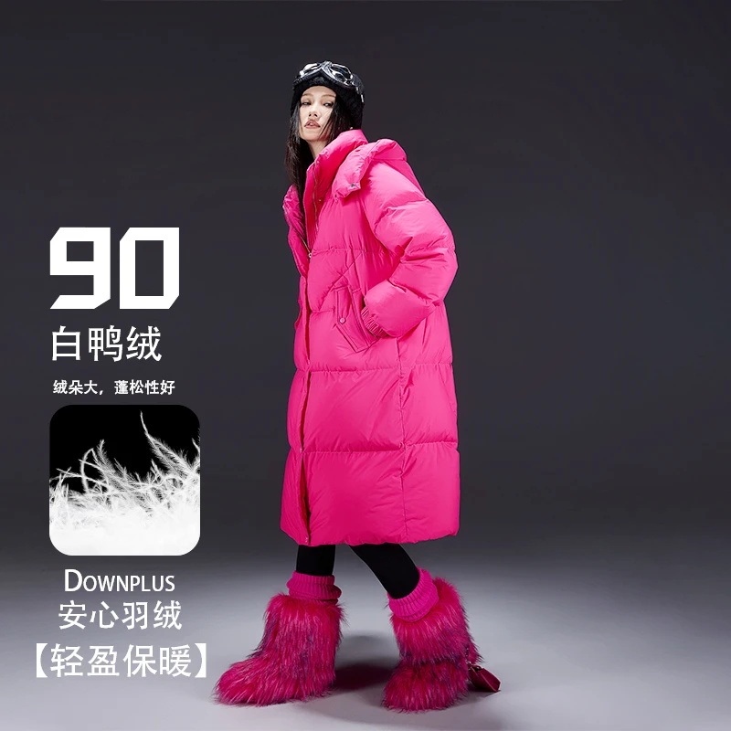 壹缺潮牌云朵泡芙白鸭绒羽绒服女新款冬季中长保暖羽绒外套D52548