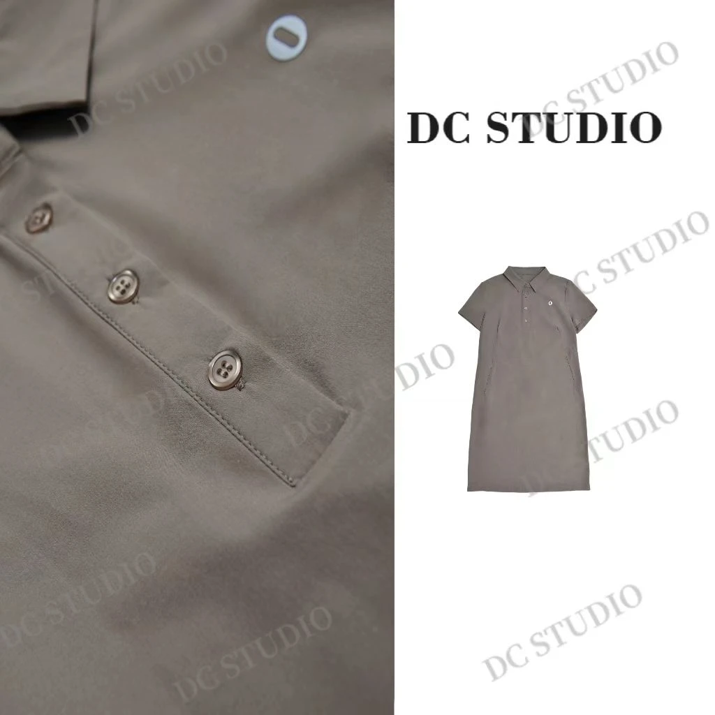 Syan【人间烟火】2025夏新款简约轻奢时尚设计师POLO领连衣裙