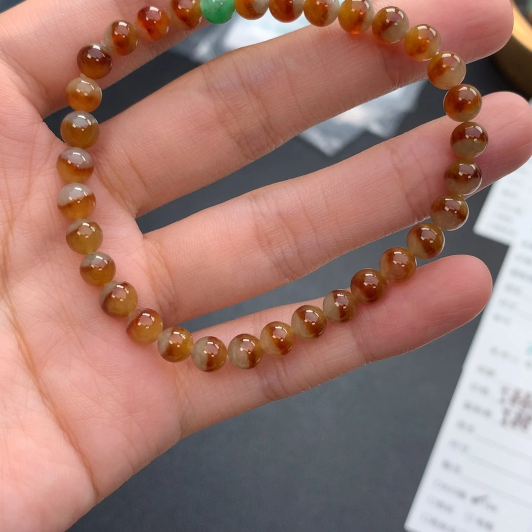 未镶嵌手链翡翠翡翠红翡手串