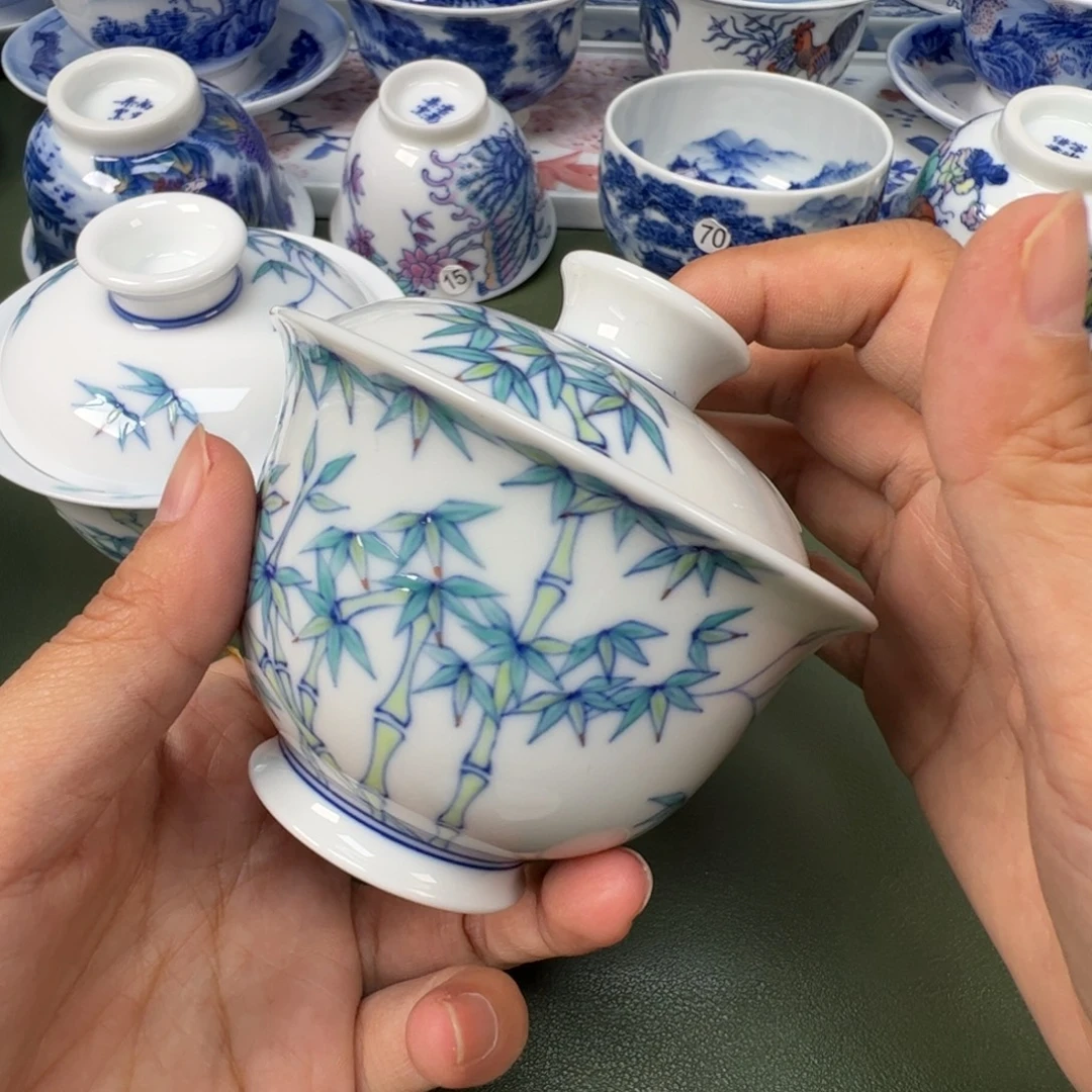 陶瓷景德镇纯手工纯手绘茶具木木44