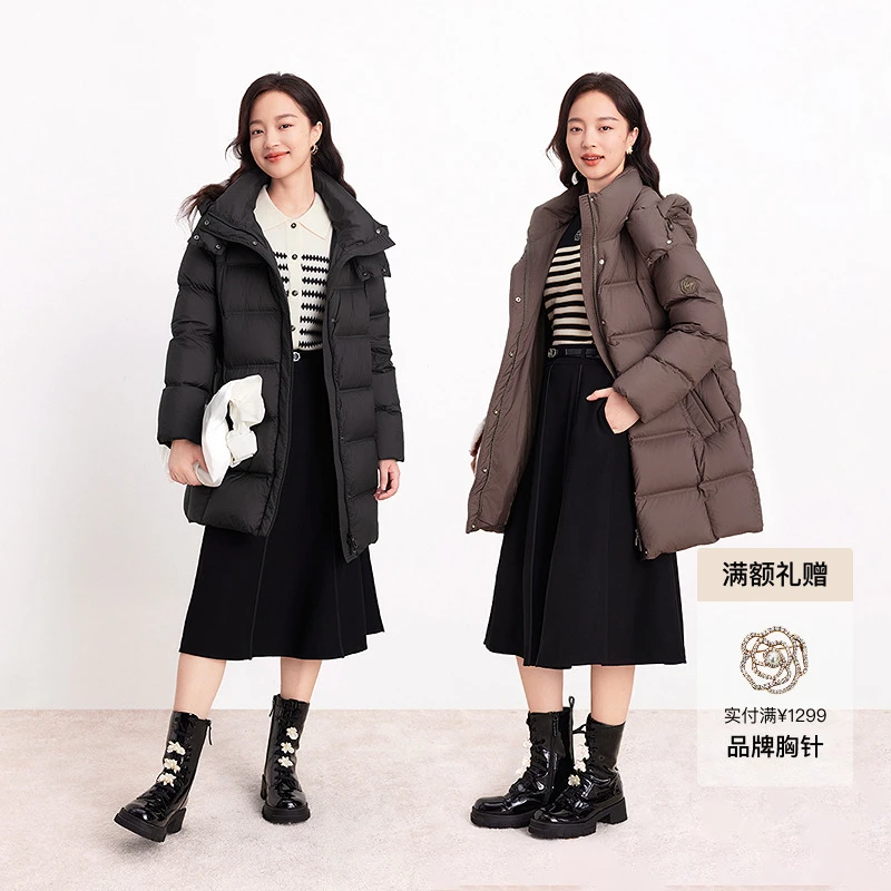 【珂莱蒂尔】冬季时尚加厚保暖羽绒服KR00964W0