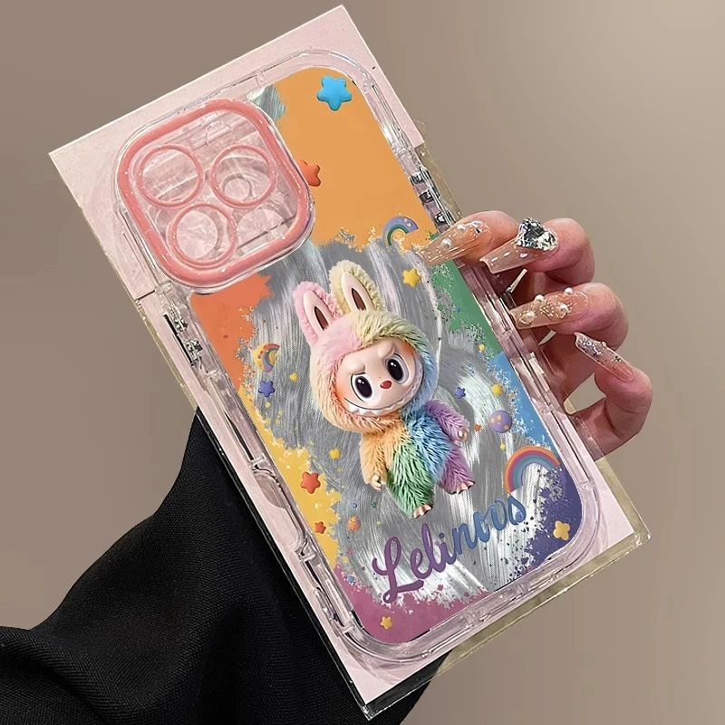 彩色拉布布适用苹果16promax手机壳新款iphone15防摔气垫14全包13