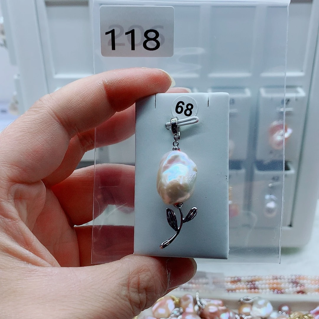 合金淡水珍珠吊坠(不含链)