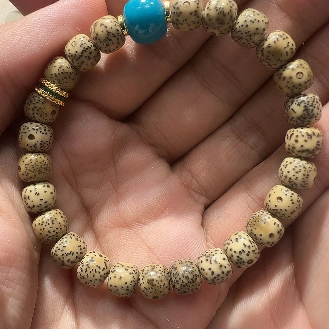 手串星月菩提配天空蓝单珠星月手串7*6