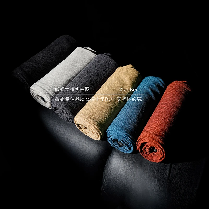 【专柜正品】夏季亚 麻桑蚕 丝薄款凉感简约设计腰垂感直筒阔腿裤GP