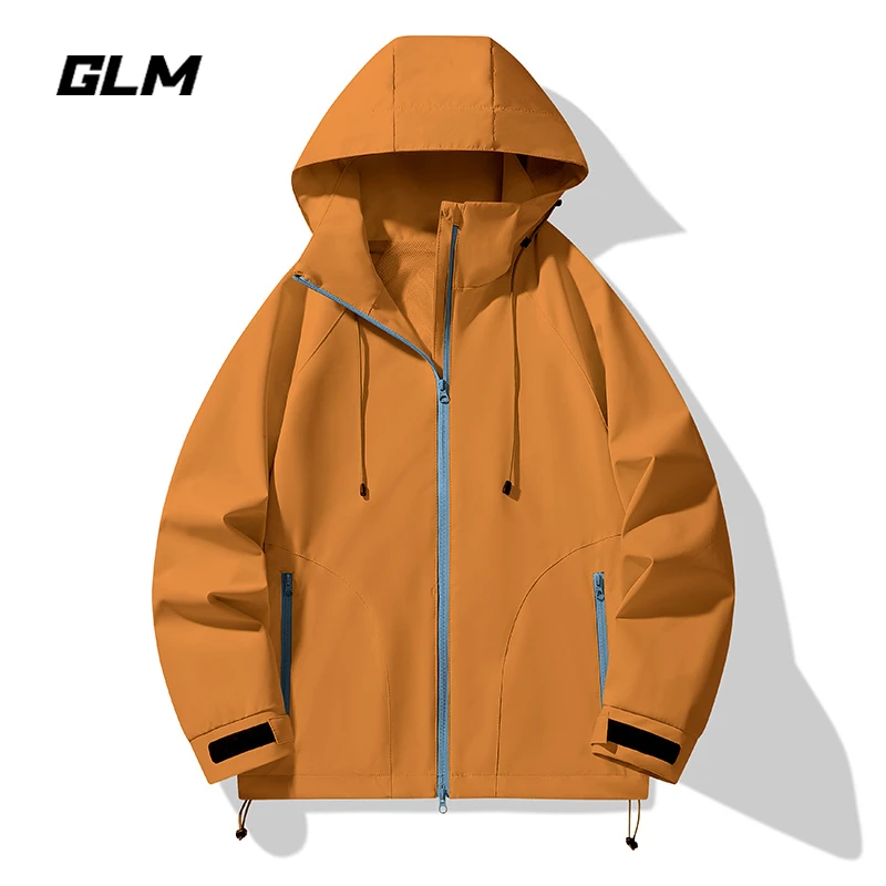 GLM户外连帽冲锋衣2025年春秋季宽松防风防水情侣夹克外套男潮牌