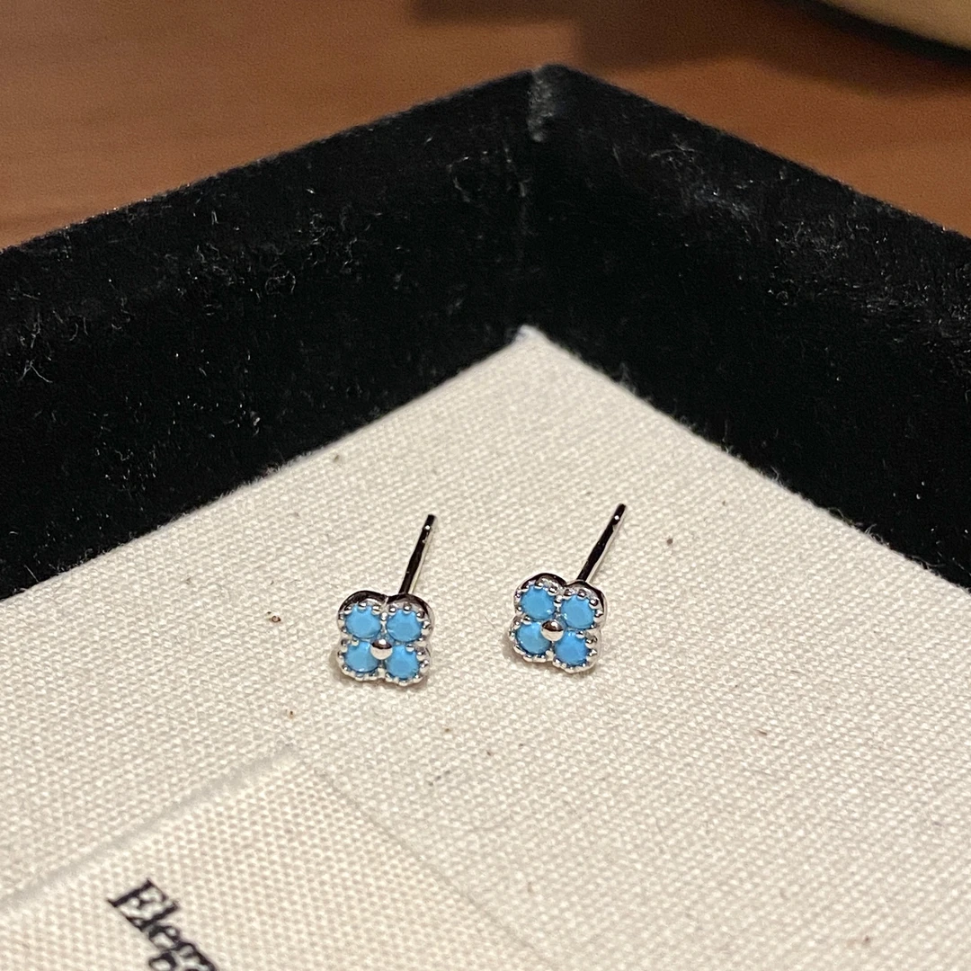 925银耳饰 【蓝色迷你】百搭清新简约经典精致耳钉A1674