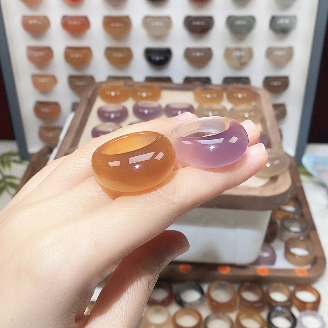 我***阳玛瑙/玉髓未镶嵌戒指港21