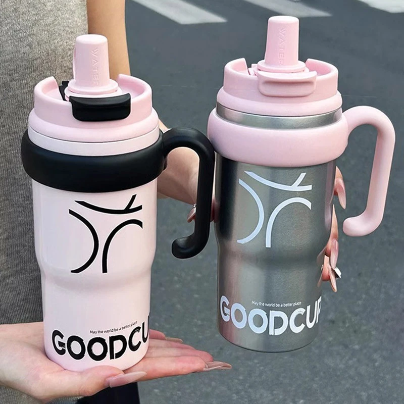 2025新款巨无霸保温杯女生双饮吸管水杯高颜值大容量保冷冰霸杯子