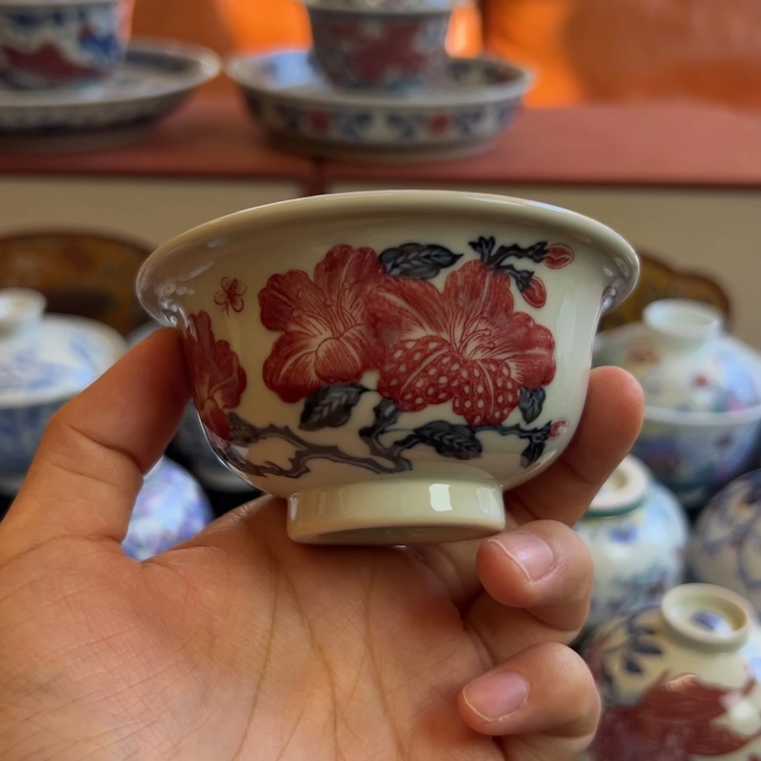 正绎堂釉里红杜鹃花中号