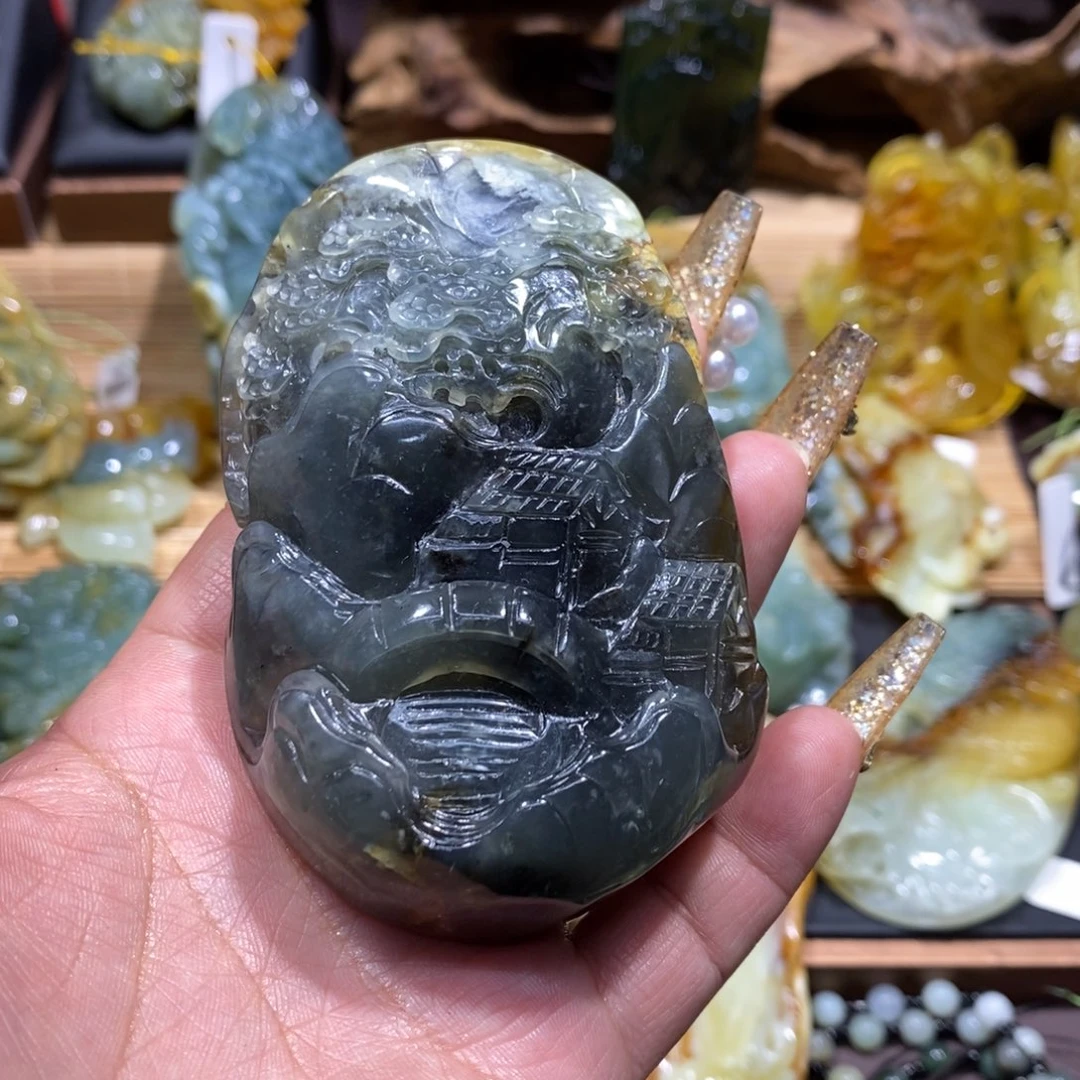 蛇纹石玉颈饰未镶嵌暖*?