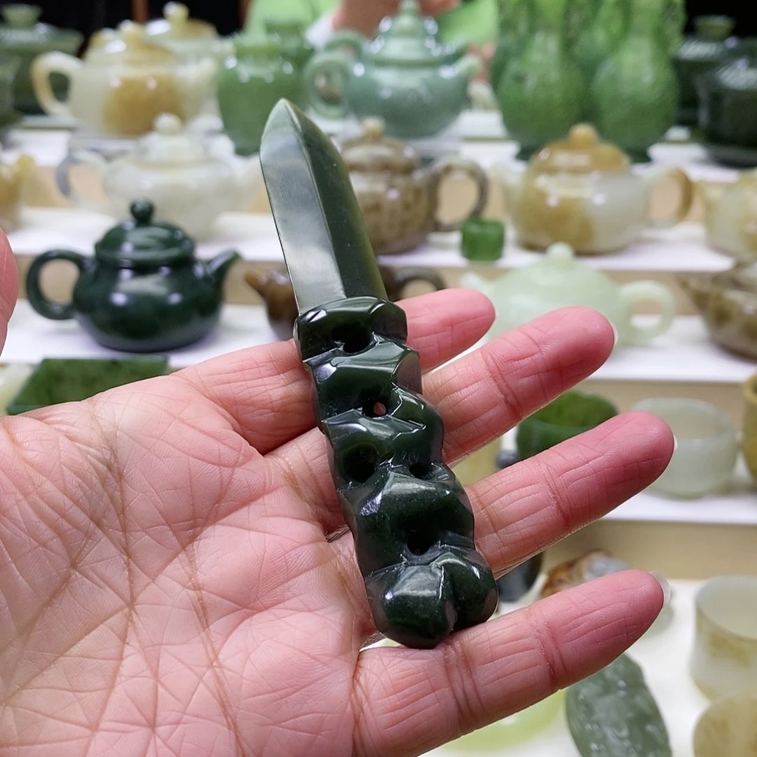 和田玉茶刀未镶嵌