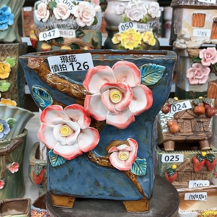 紫砂花盆粗陶材质多肉花盆126