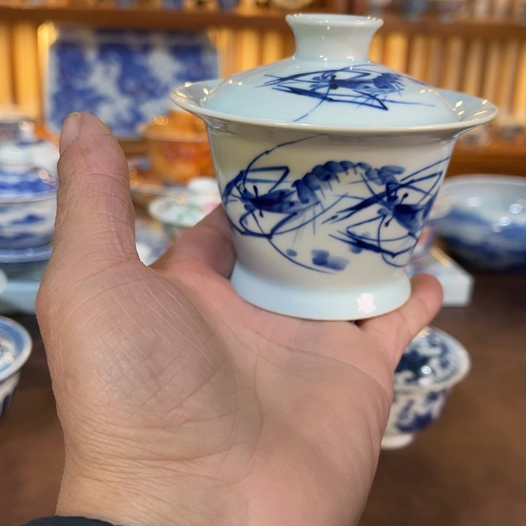 錡镇堂手工手绘盖碗