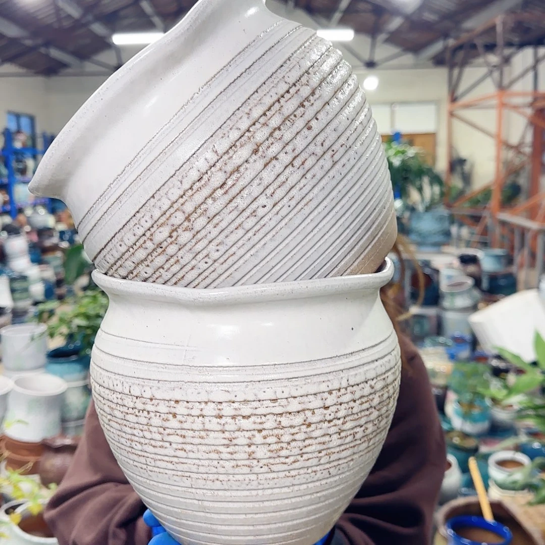 紫砂花盆高18口20