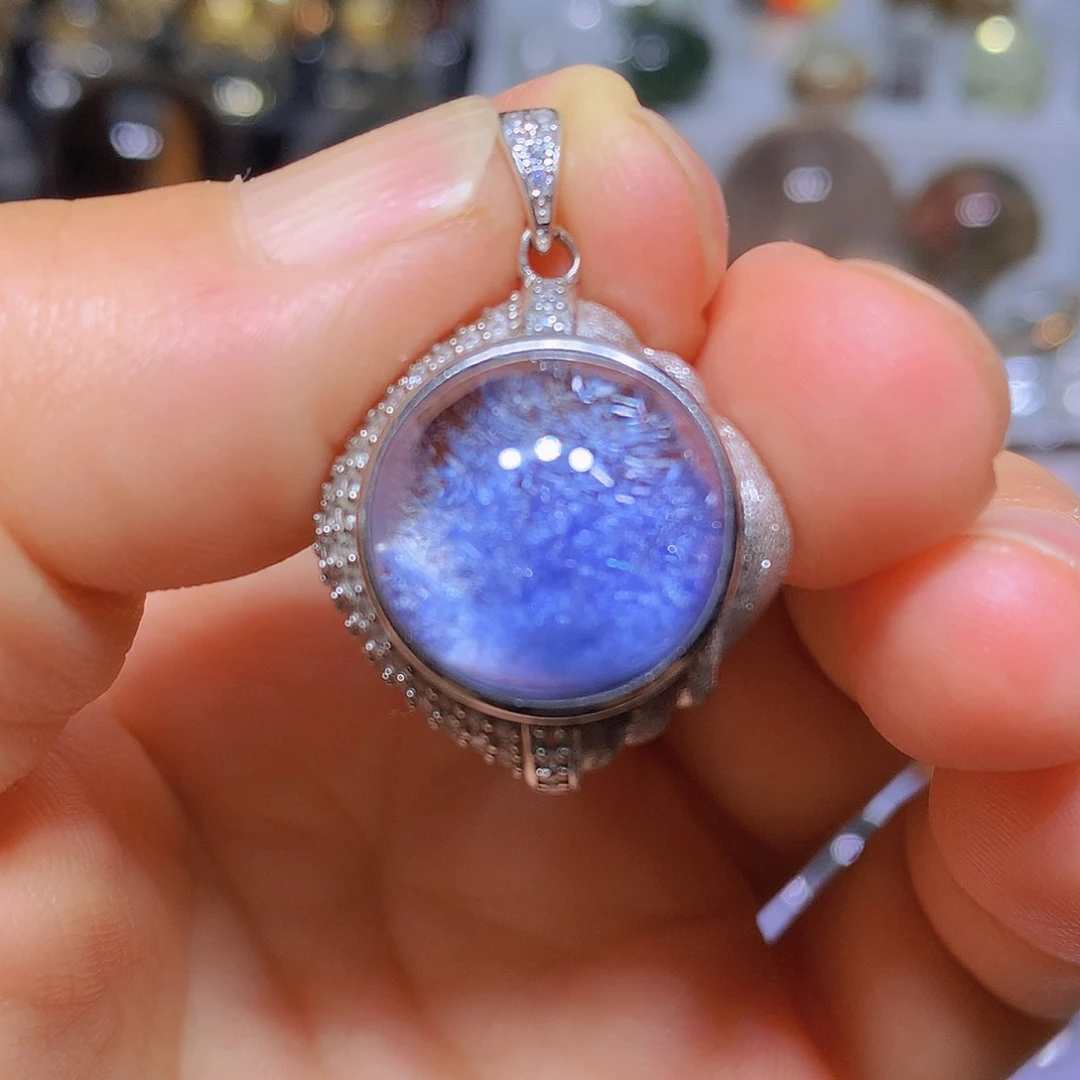 银S925镶嵌吊坠(赠链)水晶天然水晶