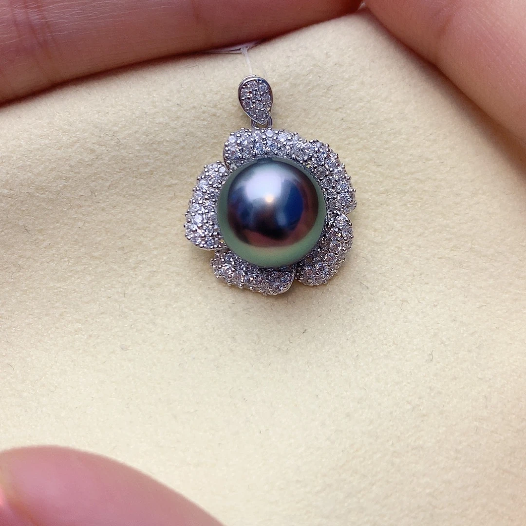 海水珍珠银S925镶嵌颈饰w17