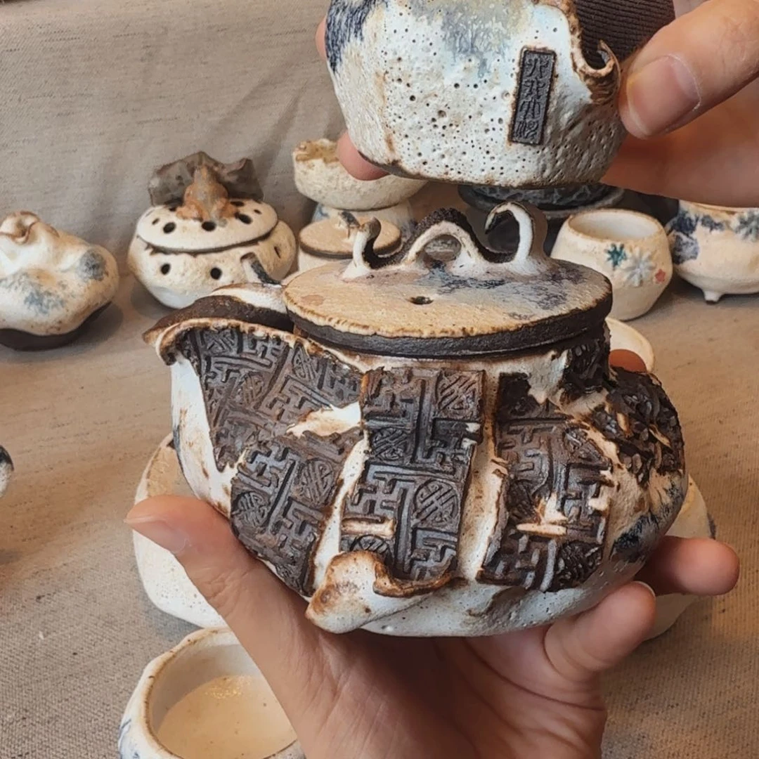 粉引孤品高货带杯子一套