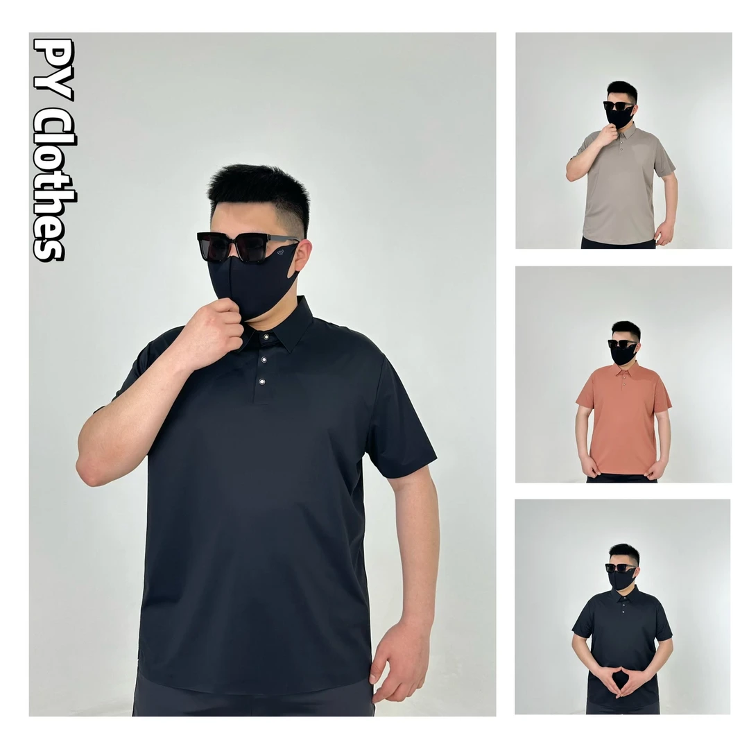 胖语大码男装 2025年夏季高弹锦纶冰丝无痕压胶休闲POLO衫78969#S