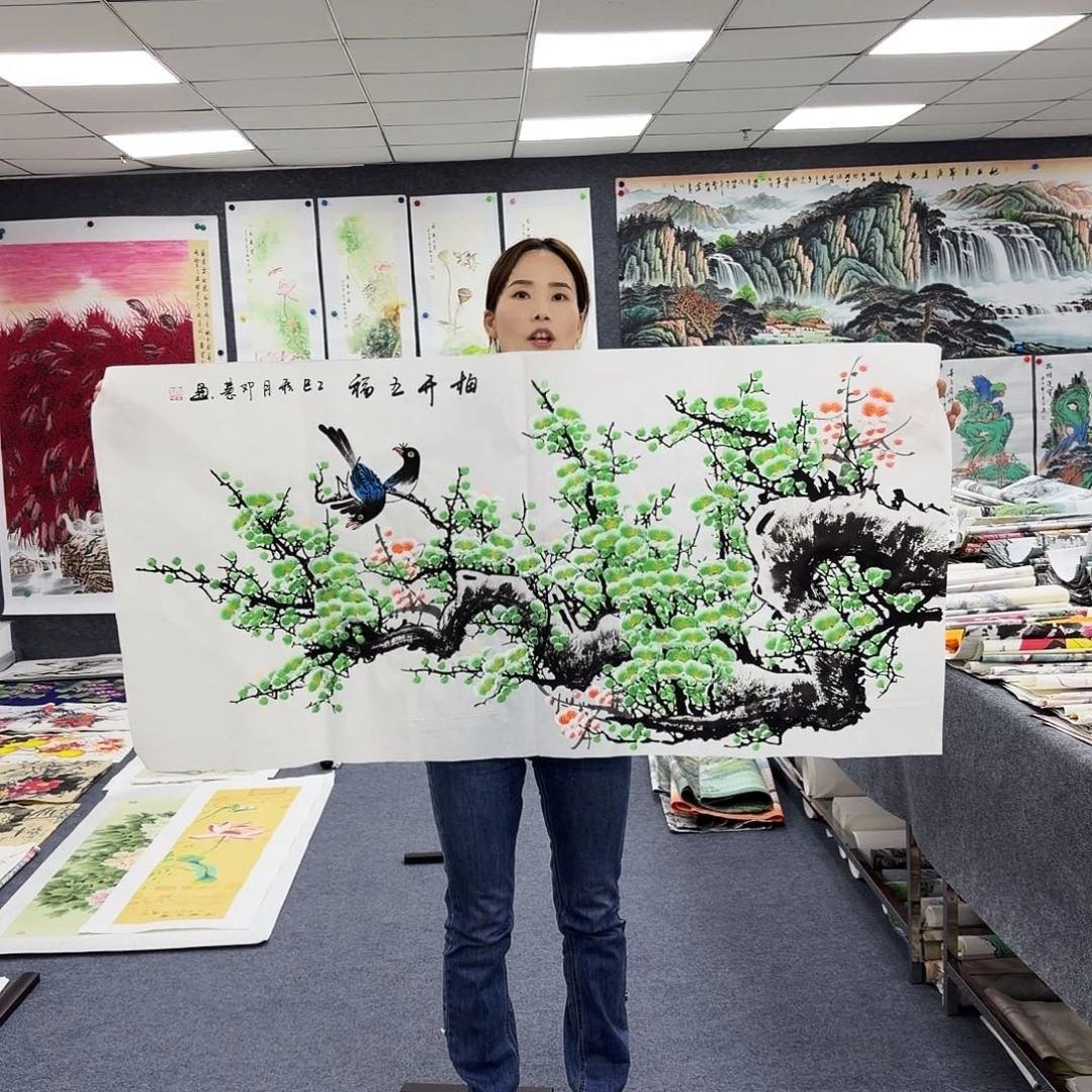 国画作品小姐姐放漏中