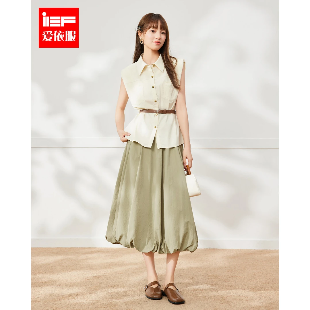 IEF/爱依服时尚套装2025夏季新款法式文艺知性通勤气质上下套裙