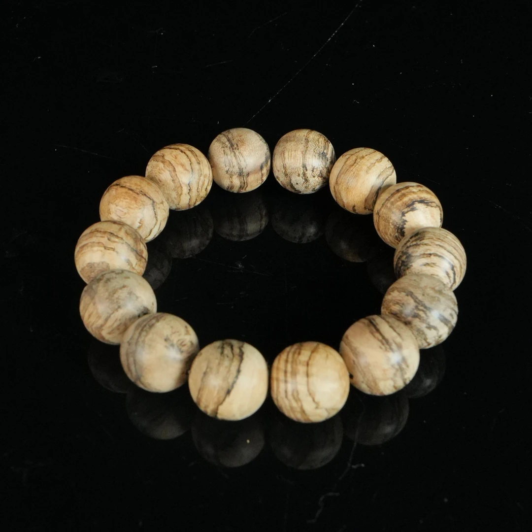 B838 达拉干黑油虎斑老料沉香手串 1.7cm  22.6g